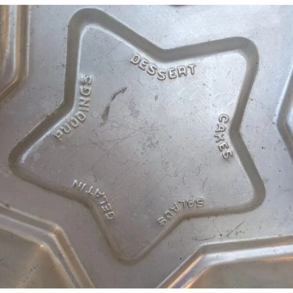 Metal Cake Pan Star Shaped Jello Mold Pudding Vtg Dessert Gelatin Tin Retro 50s - Picture 2 of 7